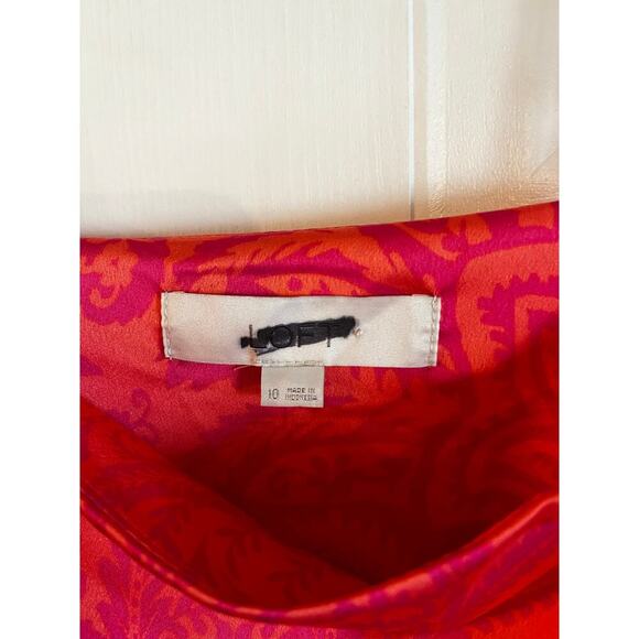 Loft Maxi Slip Dress Floral Pink Orange Flowy Size 10 Adjustable Straps - Picture 7 of 8